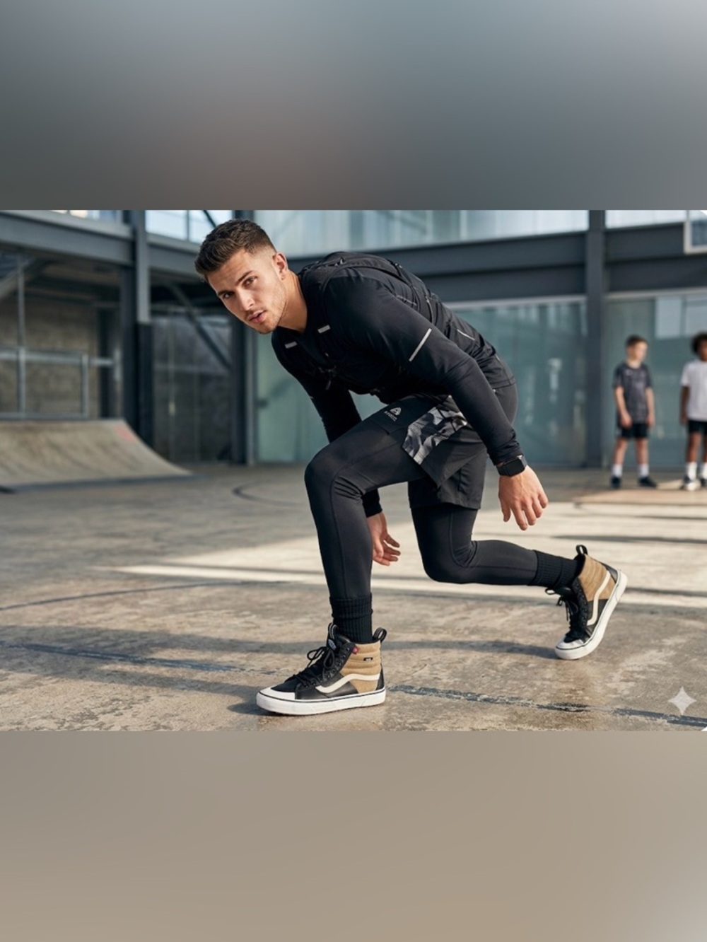 Vans Black Athletic Zip Jacket with Reflective Trim